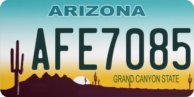 AZ license plate AFE7085
