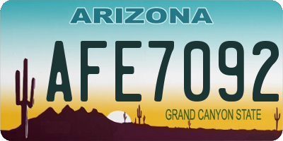 AZ license plate AFE7092