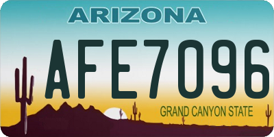 AZ license plate AFE7096