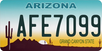 AZ license plate AFE7099