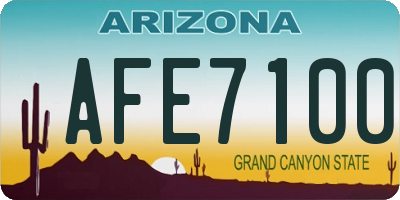 AZ license plate AFE7100