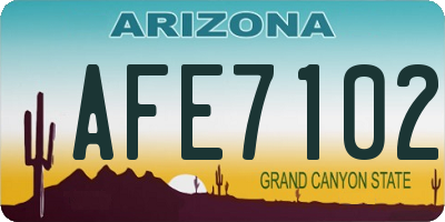 AZ license plate AFE7102