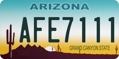 AZ license plate AFE7111