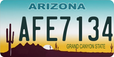 AZ license plate AFE7134
