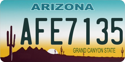 AZ license plate AFE7135