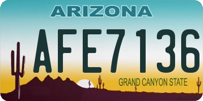 AZ license plate AFE7136