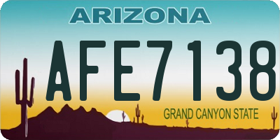 AZ license plate AFE7138