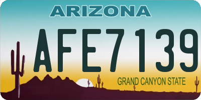 AZ license plate AFE7139