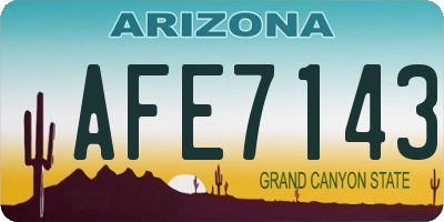 AZ license plate AFE7143
