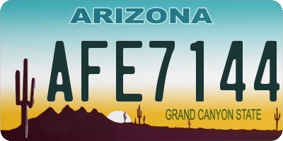 AZ license plate AFE7144