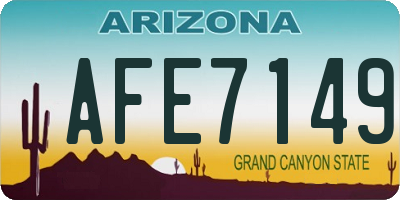 AZ license plate AFE7149