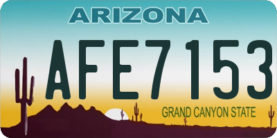 AZ license plate AFE7153
