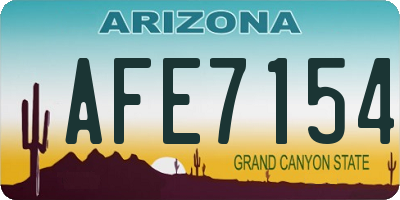AZ license plate AFE7154