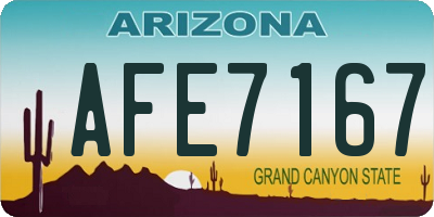 AZ license plate AFE7167