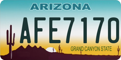 AZ license plate AFE7170