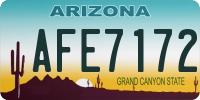AZ license plate AFE7172