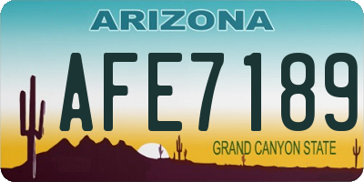 AZ license plate AFE7189
