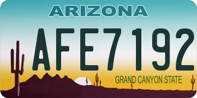 AZ license plate AFE7192