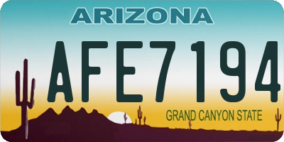 AZ license plate AFE7194