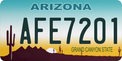 AZ license plate AFE7201