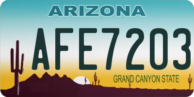 AZ license plate AFE7203