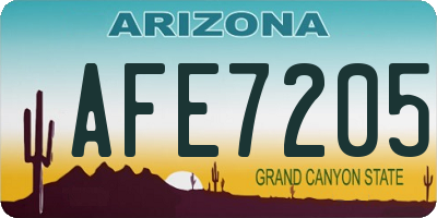 AZ license plate AFE7205