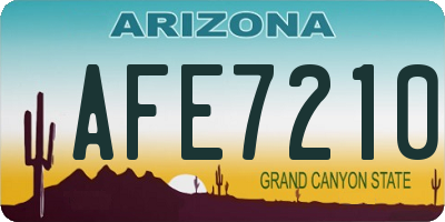 AZ license plate AFE7210
