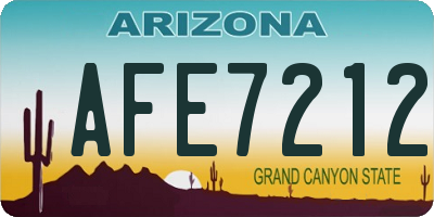 AZ license plate AFE7212