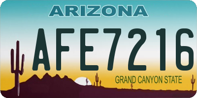 AZ license plate AFE7216