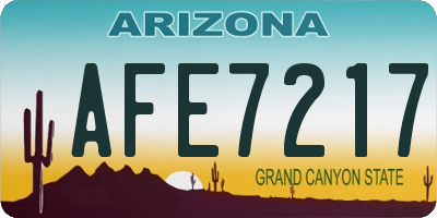 AZ license plate AFE7217