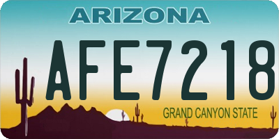 AZ license plate AFE7218