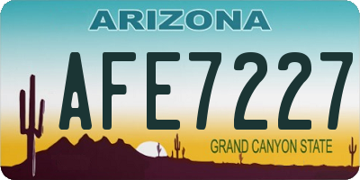 AZ license plate AFE7227