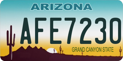 AZ license plate AFE7230