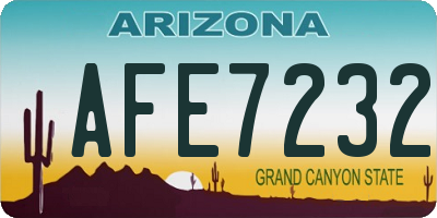 AZ license plate AFE7232