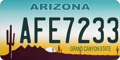 AZ license plate AFE7233