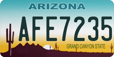 AZ license plate AFE7235