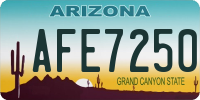 AZ license plate AFE7250