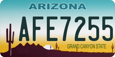 AZ license plate AFE7255
