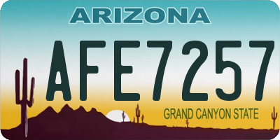 AZ license plate AFE7257