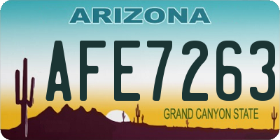 AZ license plate AFE7263