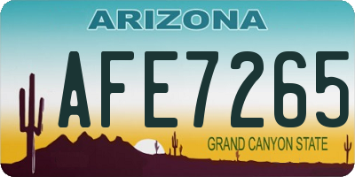 AZ license plate AFE7265
