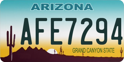 AZ license plate AFE7294
