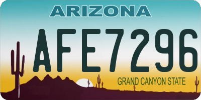 AZ license plate AFE7296