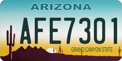 AZ license plate AFE7301