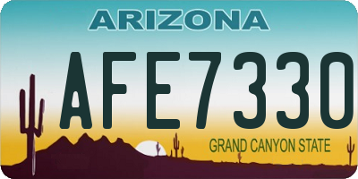 AZ license plate AFE7330