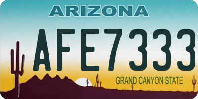 AZ license plate AFE7333