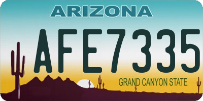 AZ license plate AFE7335
