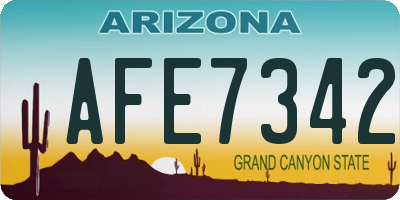 AZ license plate AFE7342