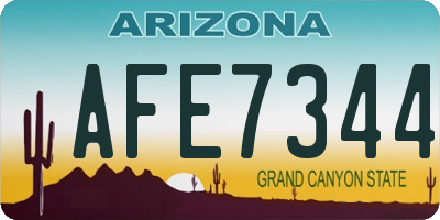 AZ license plate AFE7344