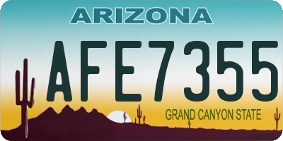 AZ license plate AFE7355